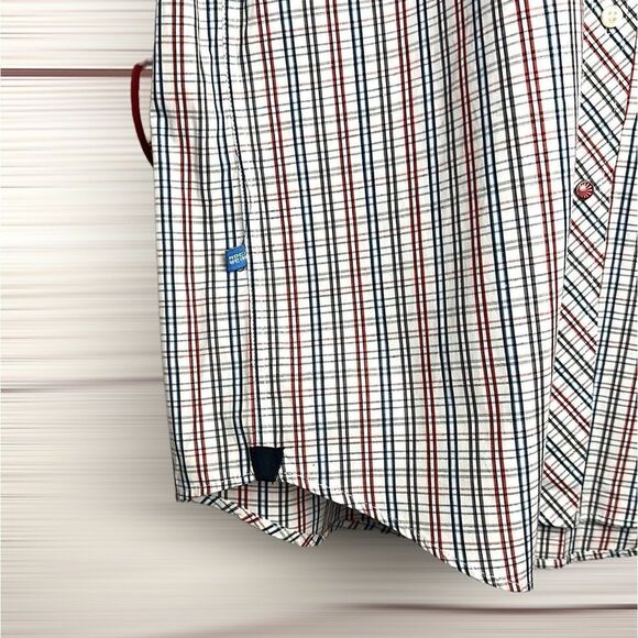 NWT ROCAWEAR Cotton Plaid White Red Blue Short Sleeve Button Down Shirt XL - Picture 6 of 14